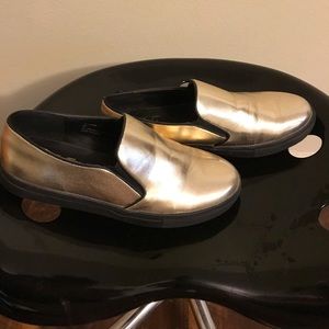 Versace 1969 gold loafers